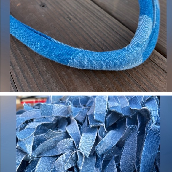 NWT! Denim Boho Patchwork Fringe Soft Hand Shoulder Bag - Picture 4 of 5